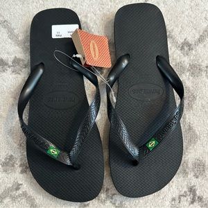 Havaianas Black NWT Brazil Flag Men’s sandals